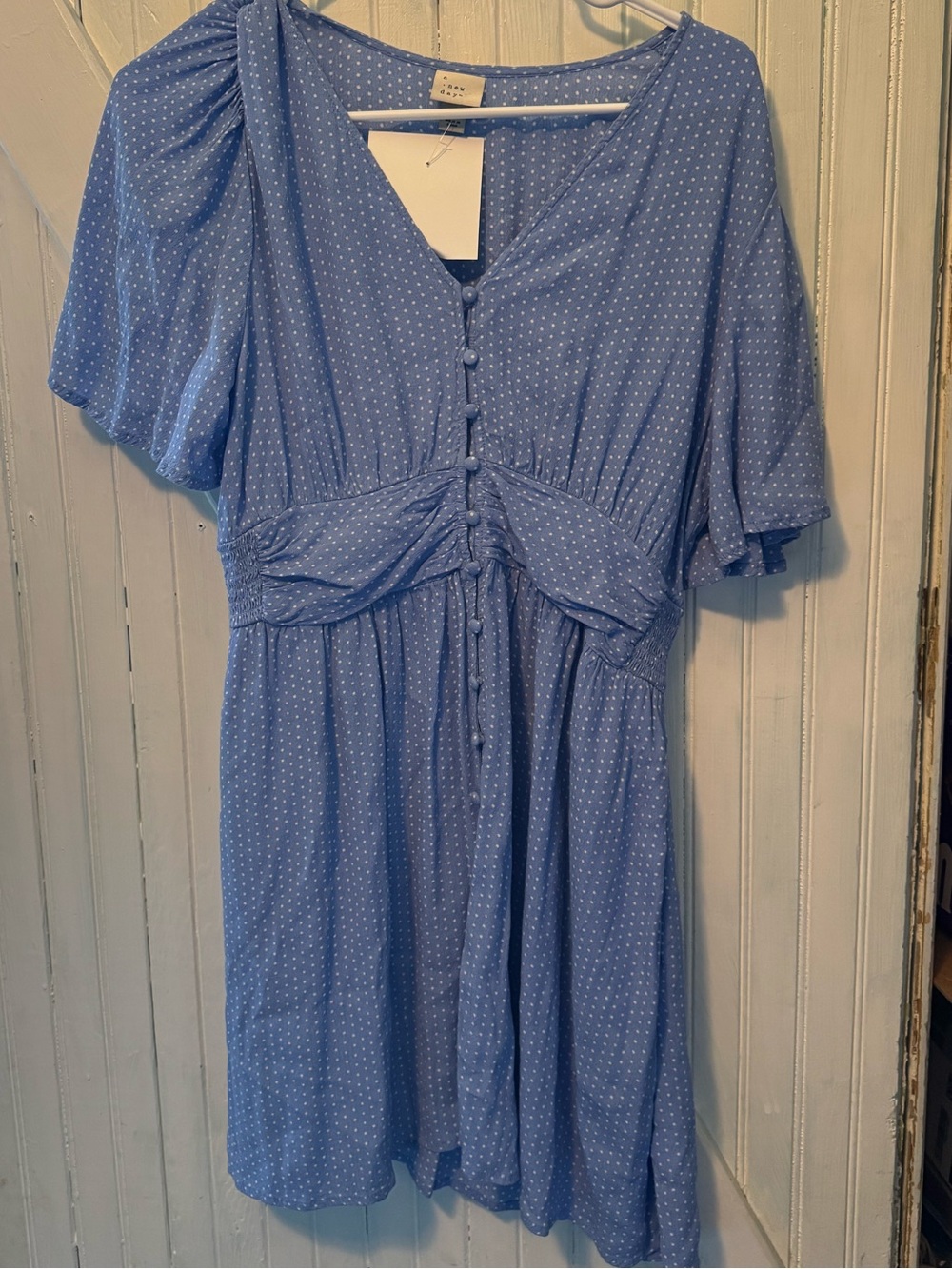 A New Day blue polka dot dress